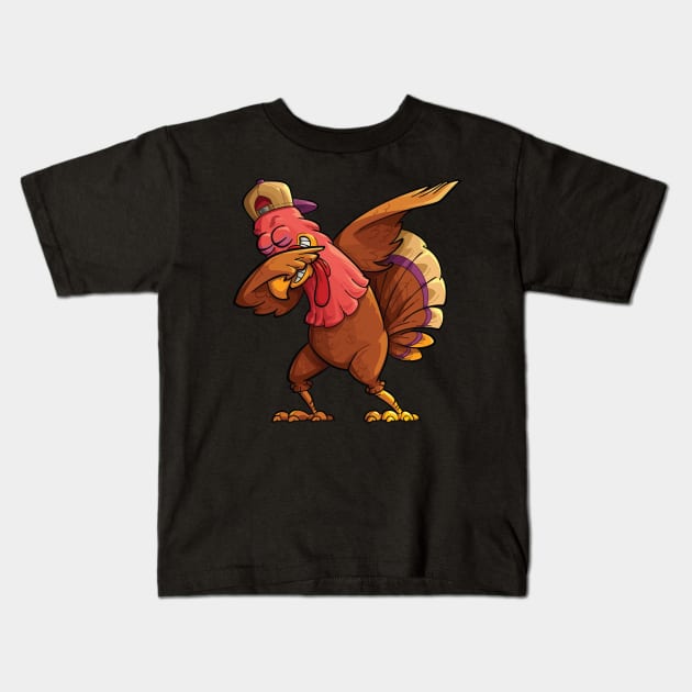 Dabbing Turkey Thanksgiving Day Gifts Boys Kids Men Kids T-Shirt by Ramadangonim